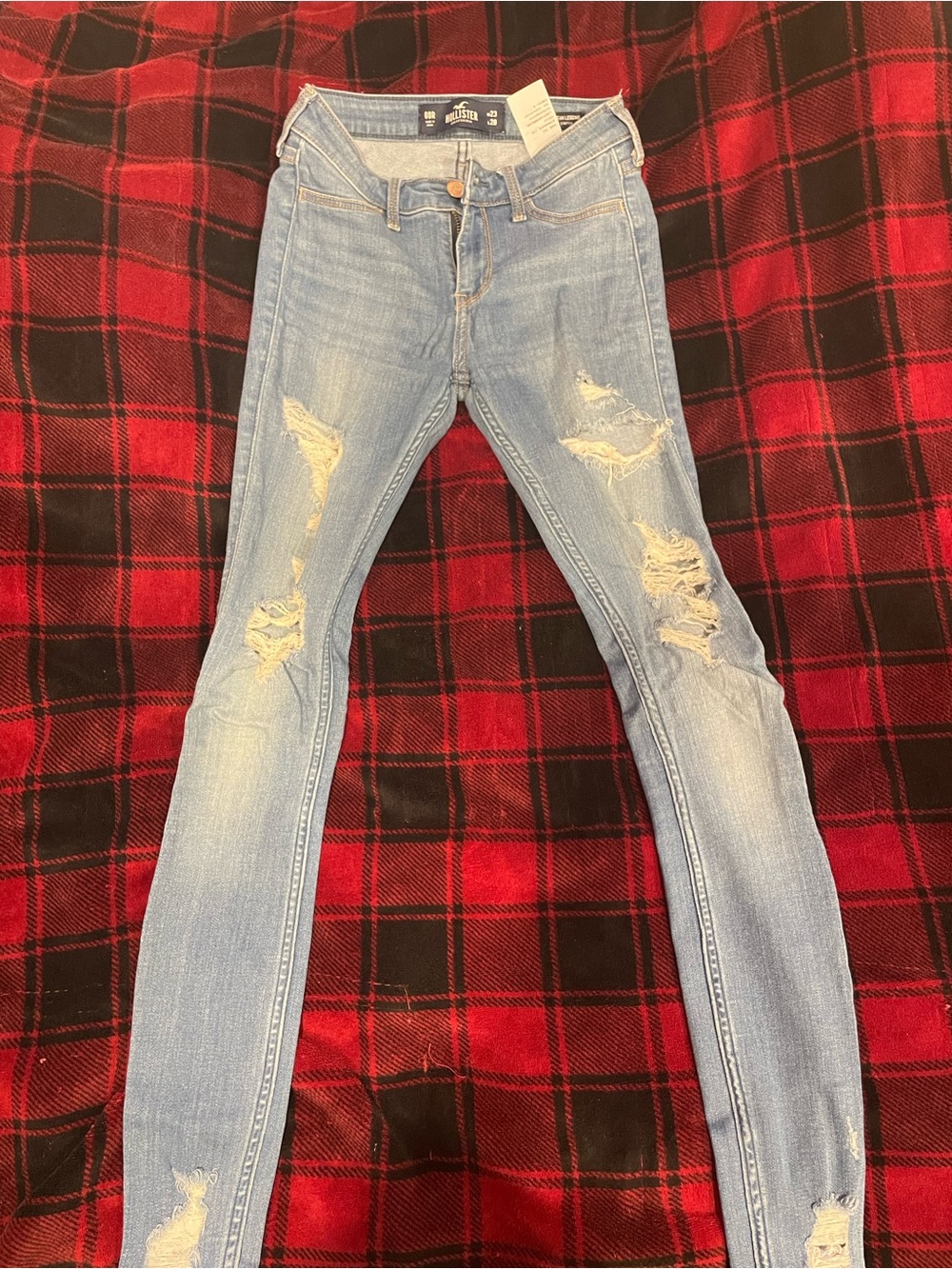 Hollister Light Blue Distressed Skinny Jeans